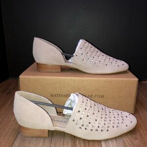 Matisse Constellation Leather Oxford Loafers Ice Grey Women's Size 8.5 Slip On